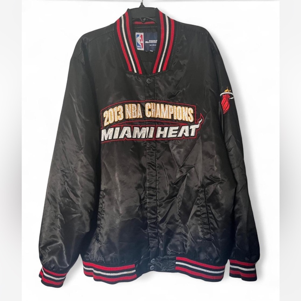 Mens Miami Heat 2013 Champion Satin Jacket Varsity style JH Design Size 3X